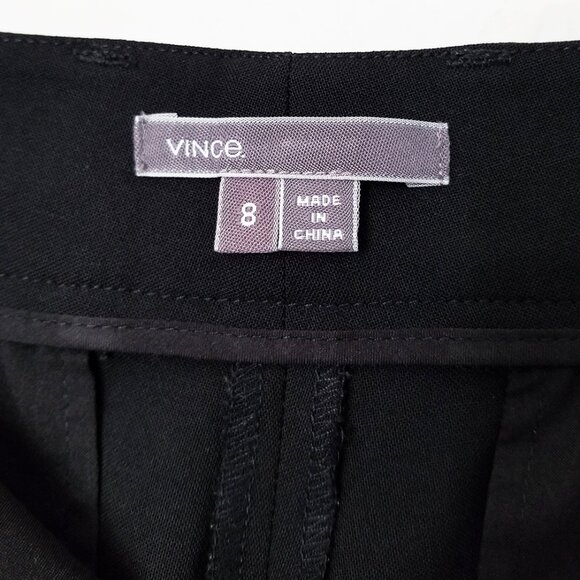 Vince. Classic Black Side Strapping Trouser Pants Size 8 Wool Blend Pockets $265 - Picture 8 of 15